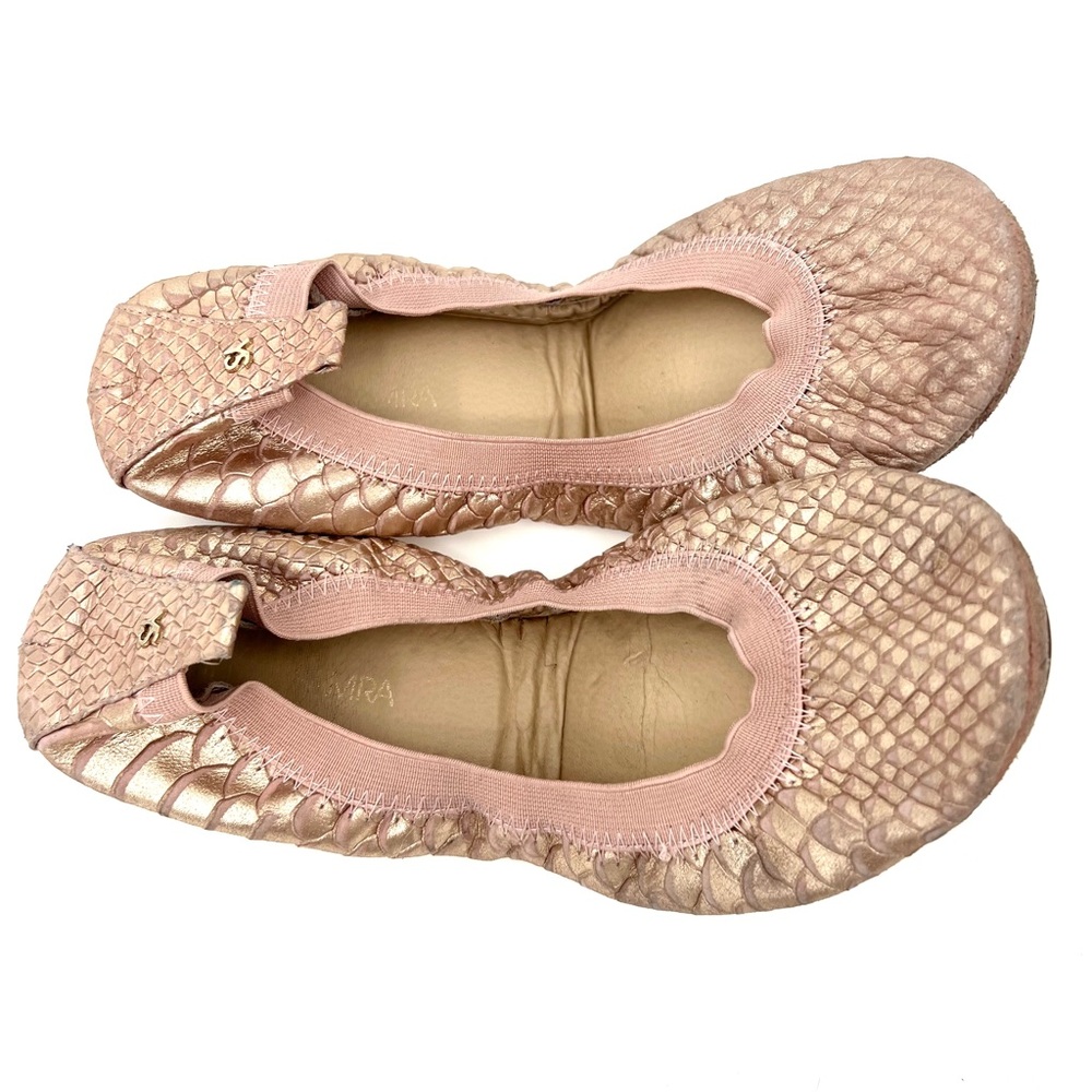 Yosi Samra Sammie Rose Gold Metallic Ballet Flats Size 8